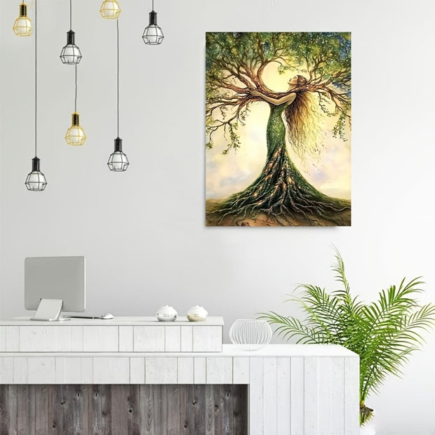 Room Decor 1pc Tree Of Life Canvas Art Print, Wooden Framed Nature-Inspired Wall Decor For Living Room, Bedroom, Office, Cafe - Unique Gift Idea, Creative Home Decoration--Selling On Temu Is Prohibite - ArchCanvas Haven