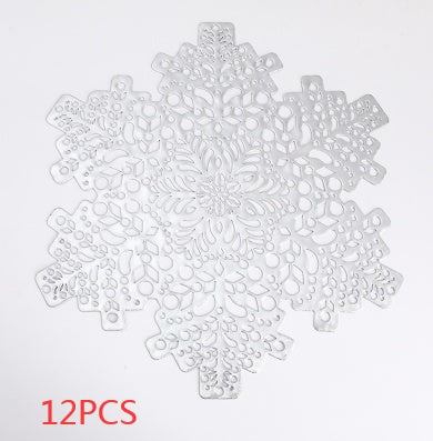 New Snowflakes PVC Hollow Anti-scalding Insulation Pad Table Bowl Mats Home Christmas Decor Heat Resistant Placemat Dining Table - ArchCanvas Haven