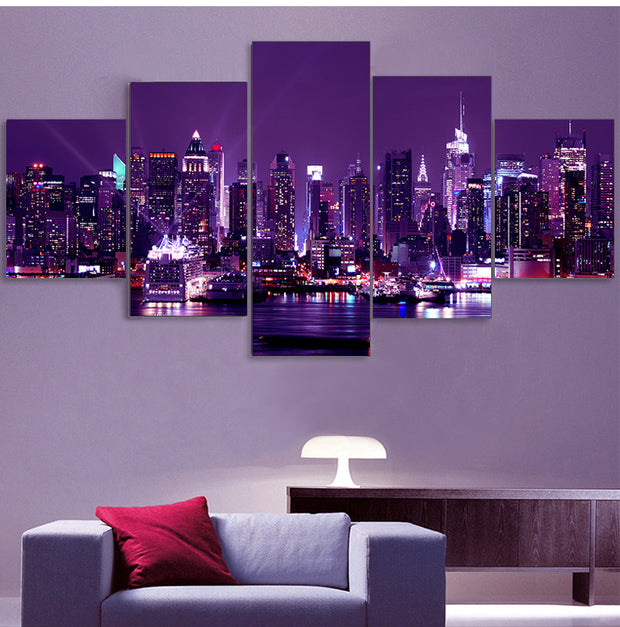 Wall Painting Canvas New York City Architecture Landscape Print Night View Poster Home Decor - ArchCanvas Haven