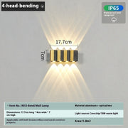 Outdoor Waterproof Wall Lamp Light Up And Down Simple Golden Trim Lamp Corridor Honeycomb Wall Lamp - ArchCanvas Haven