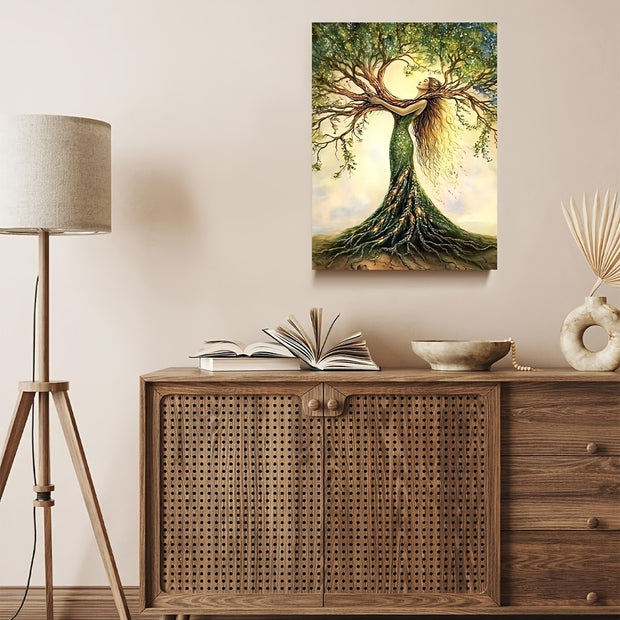 Room Decor 1pc Tree Of Life Canvas Art Print, Wooden Framed Nature-Inspired Wall Decor For Living Room, Bedroom, Office, Cafe - Unique Gift Idea, Creative Home Decoration--Selling On Temu Is Prohibite - ArchCanvas Haven