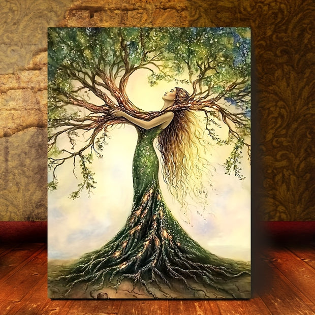 Room Decor 1pc Tree Of Life Canvas Art Print, Wooden Framed Nature-Inspired Wall Decor For Living Room, Bedroom, Office, Cafe - Unique Gift Idea, Creative Home Decoration--Selling On Temu Is Prohibite - ArchCanvas Haven