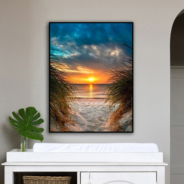 Sunset Seascape Living Room Decorative Painting Full Drill - ArchCanvas Haven