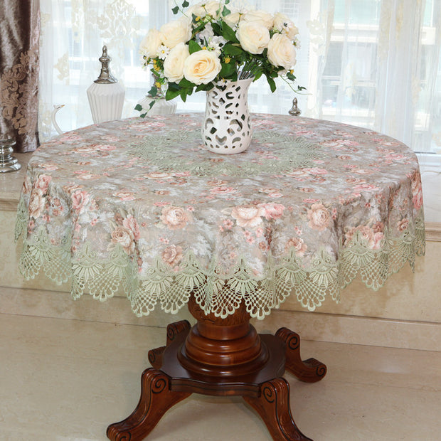 Tablecloth Chair Cover Lace Oval Round Tea Table Cloth Tablecloth - ArchCanvas Haven