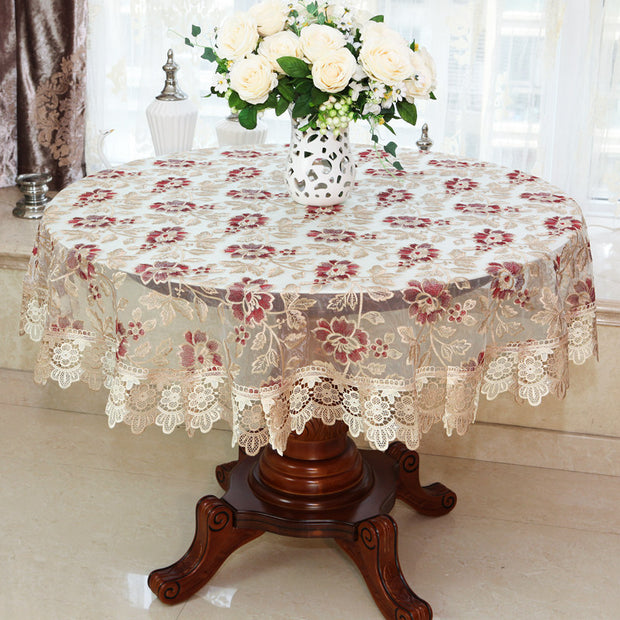 Tablecloth Chair Cover Lace Oval Round Tea Table Cloth Tablecloth - ArchCanvas Haven