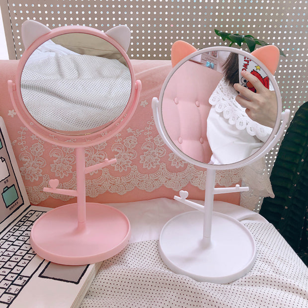 Mirror Folding Desktop Makeup Mirror Student Dormitory Desktop Storage Beauty Portable Beauty Makeup Vanity Mirror - ArchCanvas Haven