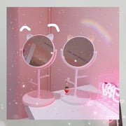 Mirror Folding Desktop Makeup Mirror Student Dormitory Desktop Storage Beauty Portable Beauty Makeup Vanity Mirror - ArchCanvas Haven