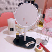 Mirror Folding Desktop Makeup Mirror Student Dormitory Desktop Storage Beauty Portable Beauty Makeup Vanity Mirror - ArchCanvas Haven