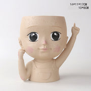 Girls Face Head Flower Planter Succulent Plant Flower Container Pot Flowerpot Garden Decor Nordic Tabletop Ornament - ArchCanvas Haven