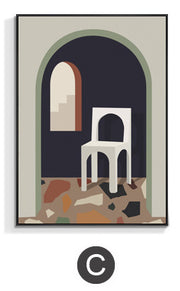 Morandi Nordic architecture decorative painting - ArchCanvas Haven