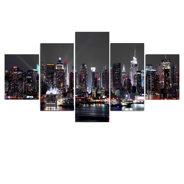 Wall Painting Canvas New York City Architecture Landscape Print Night View Poster Home Decor - ArchCanvas Haven