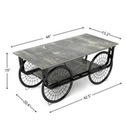 Modern Style Coffee Table Rectangle Coffee Table End Side Table Retro Design Coffee Table With Sturdy Base For Living Room Decor  Black - ArchCanvas Haven