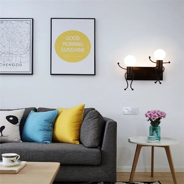 Modern Creative LED Wall Lamps Bedroom Bedside Lamp Nordic Iron Corridor Stairs Bar Restaurant Wall Light Child Room Decoration - ArchCanvas Haven