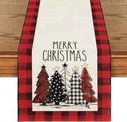 Christmas Trees Merry Xmas Table Runner, Seasonal Winter Holiday Kitchen Dining Table Decoration For Indoor Outdoor Home Party Decor 13 X 72 Inch - ArchCanvas Haven