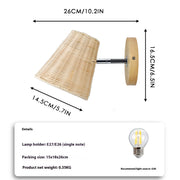 Rattan Wall Lamp Bedside Wall Lamp Mirror Front Lamp Rattan Wall Lamp - ArchCanvas Haven