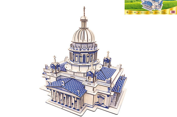Wooden Puzzle Creative Architecture Cathedral - ArchCanvas Haven