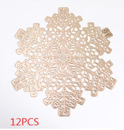 New Snowflakes PVC Hollow Anti-scalding Insulation Pad Table Bowl Mats Home Christmas Decor Heat Resistant Placemat Dining Table - ArchCanvas Haven