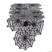 Halloween Table Cloth Black Lace Cover Table Runner Spiderweb Fireplace Scarf Table Decor Halloween Decorations For Home - ArchCanvas Haven