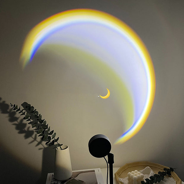 INS USB Moon Lamp LED Rainbow Neon Night Sunset Light Projector Photography Wall Atmosphere Lighting For Bedroom Home Decor - ArchCanvas Haven