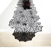 Halloween Table Cloth Black Lace Cover Table Runner Spiderweb Fireplace Scarf Table Decor Halloween Decorations For Home - ArchCanvas Haven