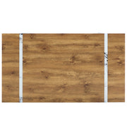 Natural Wood Grain MDF Dining Table   55x31.5 Stable Design.Suitable For Various Modern Home Decor Styles.Splicing Structure Design,Wood Textured Desktop,White Marble Patterned Table Legs - ArchCanvas Haven