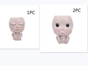 Girls Face Head Flower Planter Succulent Plant Flower Container Pot Flowerpot Garden Decor Nordic Tabletop Ornament - ArchCanvas Haven