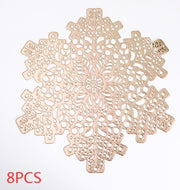 New Snowflakes PVC Hollow Anti-scalding Insulation Pad Table Bowl Mats Home Christmas Decor Heat Resistant Placemat Dining Table - ArchCanvas Haven