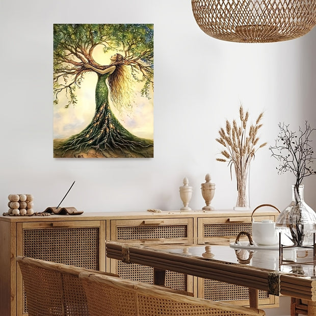 Room Decor 1pc Tree Of Life Canvas Art Print, Wooden Framed Nature-Inspired Wall Decor For Living Room, Bedroom, Office, Cafe - Unique Gift Idea, Creative Home Decoration--Selling On Temu Is Prohibite - ArchCanvas Haven