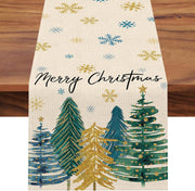 Christmas Trees Merry Xmas Table Runner, Seasonal Winter Holiday Kitchen Dining Table Decoration For Indoor Outdoor Home Party Decor 13 X 72 Inch - ArchCanvas Haven