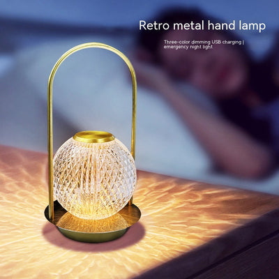 Metal Portable Ambience Light Bedroom Bedside Lamp Home Decor - ArchCanvas Haven