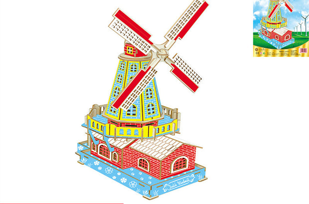 Wooden Puzzle Creative Architecture Cathedral - ArchCanvas Haven