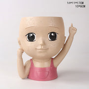 Girls Face Head Flower Planter Succulent Plant Flower Container Pot Flowerpot Garden Decor Nordic Tabletop Ornament - ArchCanvas Haven