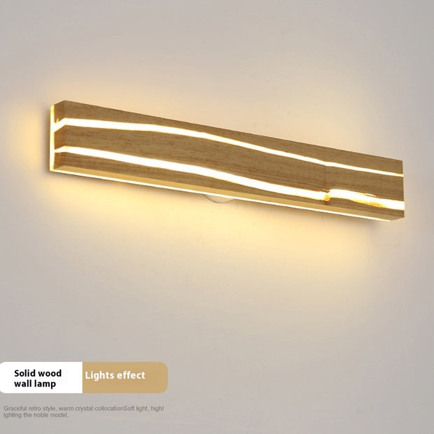 Solid Wood Crack Creative Wall Lamp Background Wall LED Strip Wall Lamp - ArchCanvas Haven
