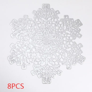 New Snowflakes PVC Hollow Anti-scalding Insulation Pad Table Bowl Mats Home Christmas Decor Heat Resistant Placemat Dining Table - ArchCanvas Haven