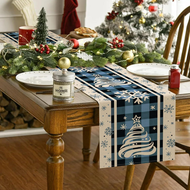 Christmas Trees Merry Xmas Table Runner, Seasonal Winter Holiday Kitchen Dining Table Decoration For Indoor Outdoor Home Party Decor 13 X 72 Inch - ArchCanvas Haven