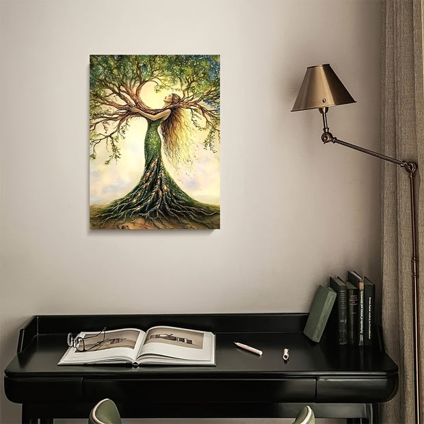 Room Decor 1pc Tree Of Life Canvas Art Print, Wooden Framed Nature-Inspired Wall Decor For Living Room, Bedroom, Office, Cafe - Unique Gift Idea, Creative Home Decoration--Selling On Temu Is Prohibite - ArchCanvas Haven