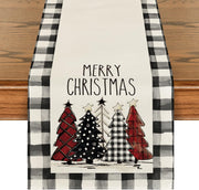 Christmas Trees Merry Xmas Table Runner, Seasonal Winter Holiday Kitchen Dining Table Decoration For Indoor Outdoor Home Party Decor 13 X 72 Inch - ArchCanvas Haven