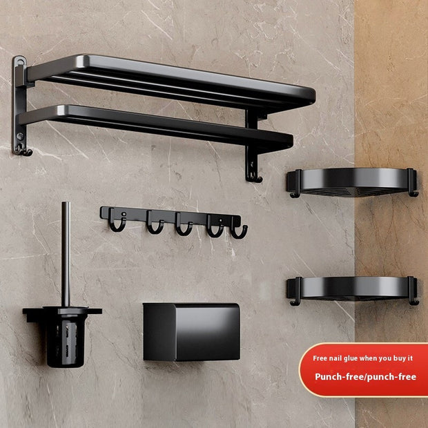 Towel Rack Black Bathroom Rack Bathroom Pendant - ArchCanvas Haven