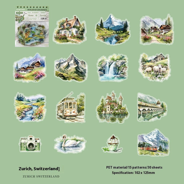 Holiday Journey Series Architecture Journal Stickers - ArchCanvas Haven
