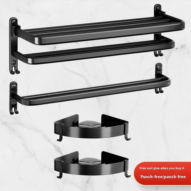 Towel Rack Black Bathroom Rack Bathroom Pendant - ArchCanvas Haven