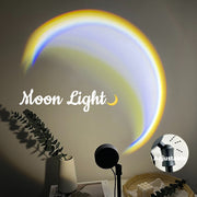 INS USB Moon Lamp LED Rainbow Neon Night Sunset Light Projector Photography Wall Atmosphere Lighting For Bedroom Home Decor - ArchCanvas Haven