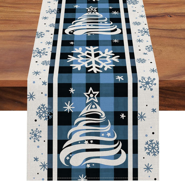 Christmas Trees Merry Xmas Table Runner, Seasonal Winter Holiday Kitchen Dining Table Decoration For Indoor Outdoor Home Party Decor 13 X 72 Inch - ArchCanvas Haven