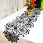 Halloween Table Cloth Black Lace Cover Table Runner Spiderweb Fireplace Scarf Table Decor Halloween Decorations For Home - ArchCanvas Haven