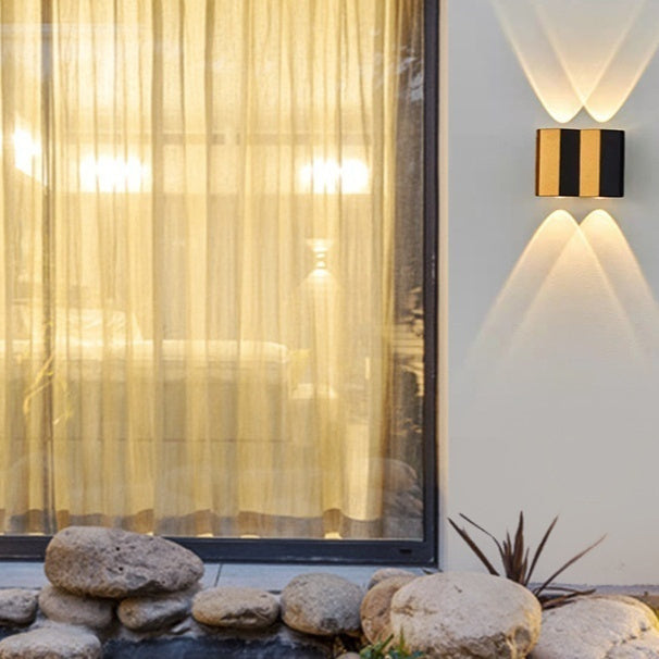 Outdoor Waterproof Wall Lamp Light Up And Down Simple Golden Trim Lamp Corridor Honeycomb Wall Lamp - ArchCanvas Haven
