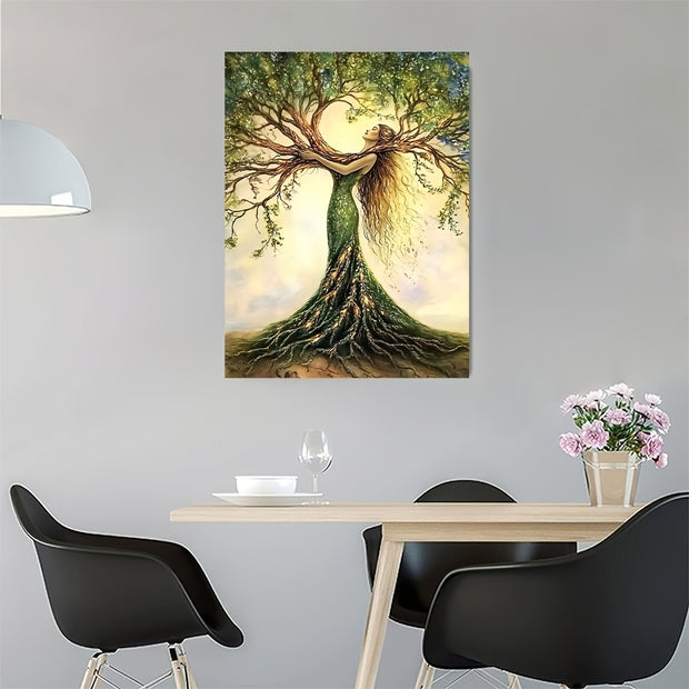 Room Decor 1pc Tree Of Life Canvas Art Print, Wooden Framed Nature-Inspired Wall Decor For Living Room, Bedroom, Office, Cafe - Unique Gift Idea, Creative Home Decoration--Selling On Temu Is Prohibite - ArchCanvas Haven