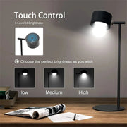 Magnetic Touchable LED USB Rechargeable Table Lamp 360 Rotate Cordless Remote Control Desk Lights Home Bedroom Wall Night Lamp - ArchCanvas Haven