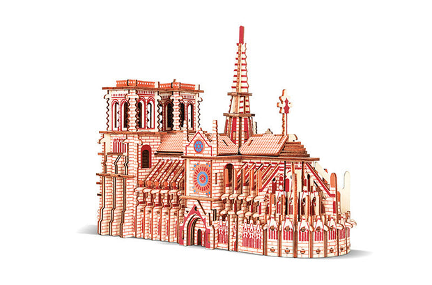 Wooden Puzzle Creative Architecture Cathedral - ArchCanvas Haven