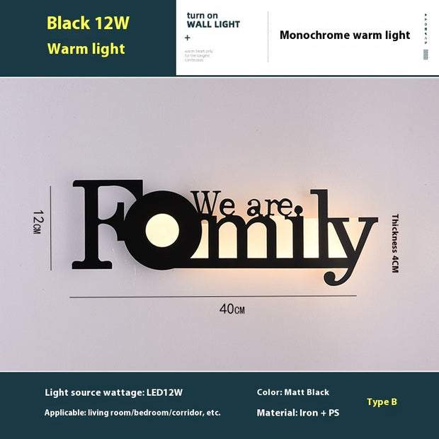 Led English Letter Wall Lamp Background Wall Creative - ArchCanvas Haven
