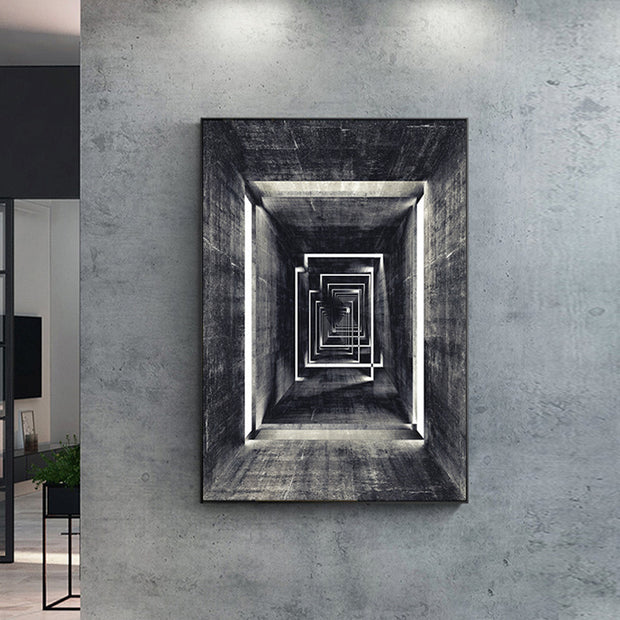 Black And White Modern Architecture Landscape Poster - ArchCanvas Haven