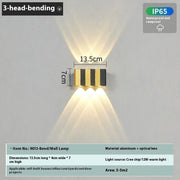 Outdoor Waterproof Wall Lamp Light Up And Down Simple Golden Trim Lamp Corridor Honeycomb Wall Lamp - ArchCanvas Haven